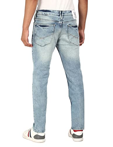 Image of U.S. POLO ASSN. Men Light Blue Mid Rise Regallo Skinny Fit Jeans