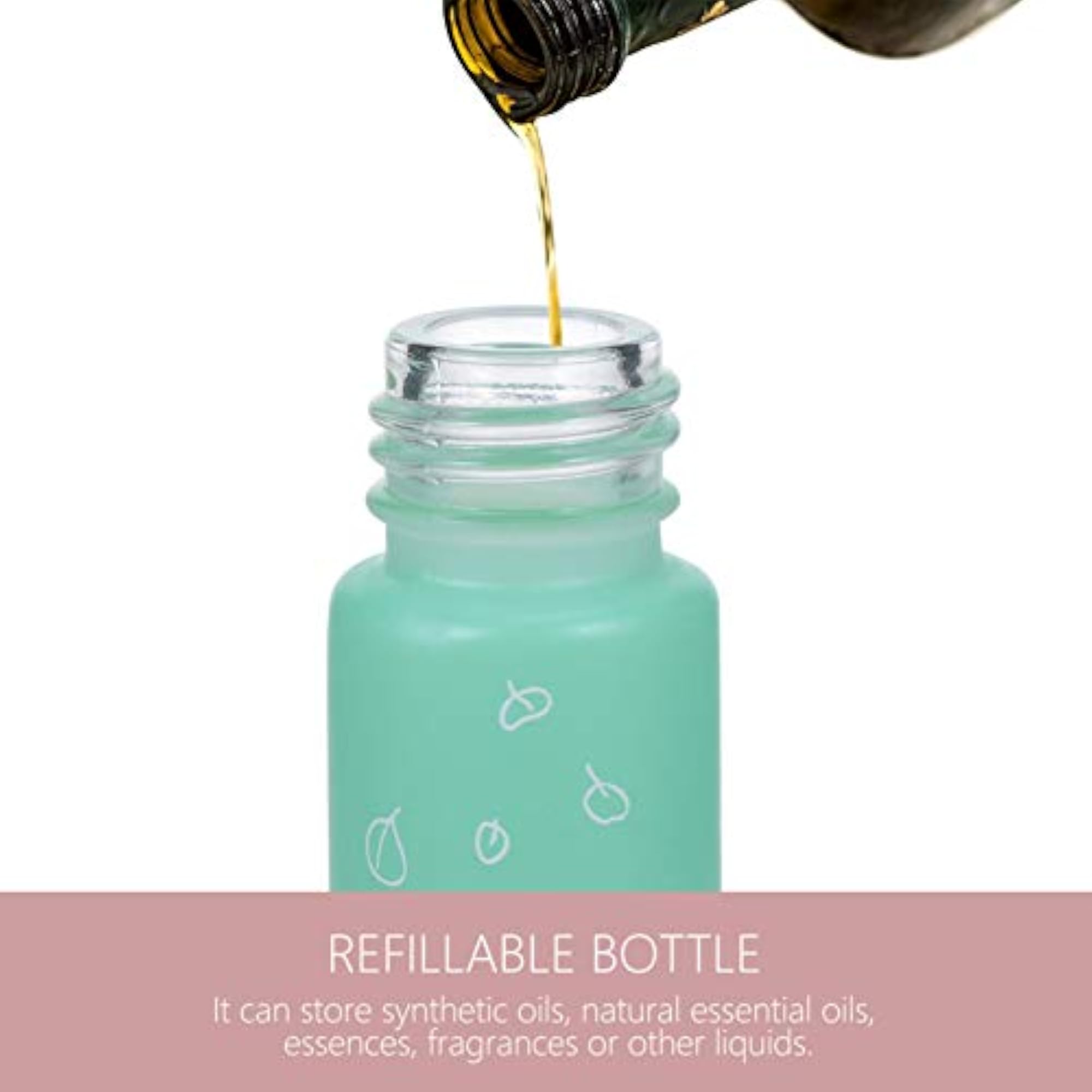 6pcs Glass Roller Bottles with Colorful Lid