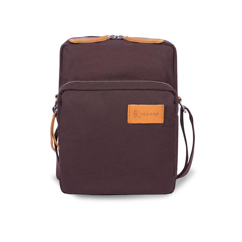 Image of Cotton Canvas Sling Bag Stylish and Versatile Crossbody Shoulder Pack for Everyday Essentials - Multiple Pockets Bags - Fashion Accessory for Men and Women | Wine
