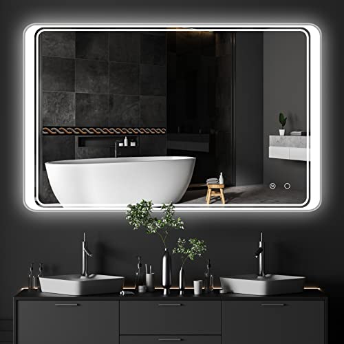 30 x 48 Inch Backlit Bathroom Mirror with Lights, LED Backlit Mirror