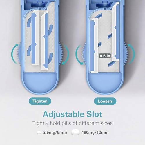 Image of DEPAD Pill Cutter Splitter for Small and Tiny Pills, Pill Splitter for Cutting Multiple Pills with Adjustable Bars & Hidden Blade, Safely Cuts Small or Large Tablets for Seniors & Pets