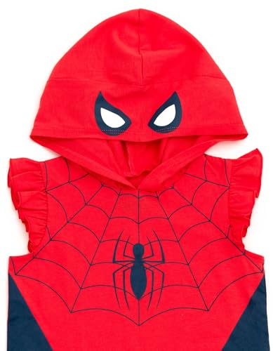 Image of Marvel Spider-Man Girls Cosplay Tank Top and French Terry Dolphin Shorts Outfit Set Toddler to Big Kid Sizes (2T - 14-16)