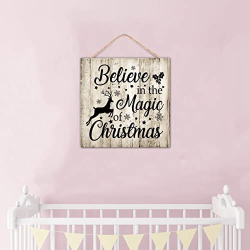 Panneau en bois magique de Noël déco maison 30x30cm - 7