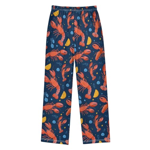 ALAZA Lobster Lemon Blue Pajama Lounge Pants Long Sleep Pajama Bottoms with Pockets2