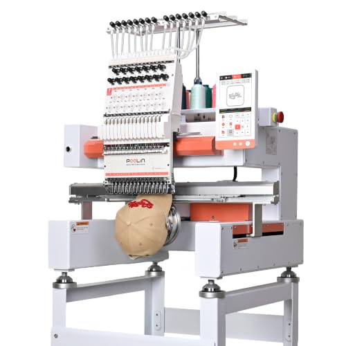 POOLIN EOV 15 Needle Professinoal Hat Embroidery Machine,270° Cap...