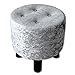 Price comparison product image UK Home Accessories Mini footrest in silver crushed velvet. Living room footstool/pouffe.
