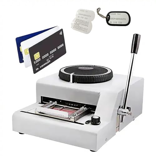 Karten-Prägedrucker – Manuelle Heißfolien-Stempelmaschine für PVC- und Aluminium-Karten, 72 Zeichen, ideal für Geschenkkarten, Kreditkarten und mehr