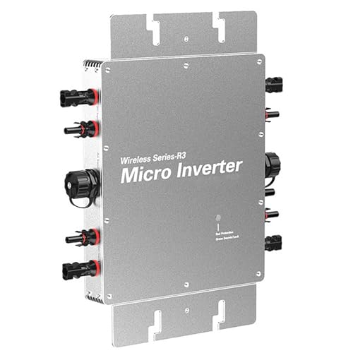 GCZQYAM Microinversor de 1200W-2400W para conexión a Red Solar, con Control WiFi, autoenfriamiento, 120-230V, identificación automática, IP65, Resistente al Agua
