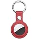 Ainiv Schutzhülle für AirTag, Leder Keyring Schutzhülle Kompatibel mit AirTags, Leder Keyring für AirTag, Tragbar Leder Hülle Schlüsselanhänger Case, Cover mit Schlüsselanhänger, Rot