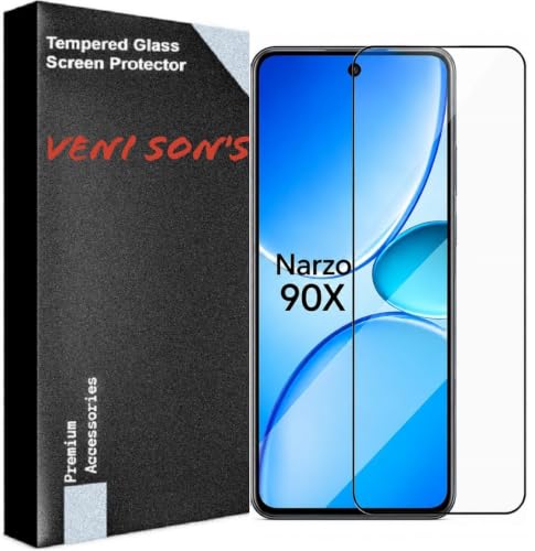 Image of VENI SON'S Scratch And Tear Resistant, Crystal Clear Edge to Edge Tempered Glass Screen Protector Guard Compatible With Realme Narzo 90X