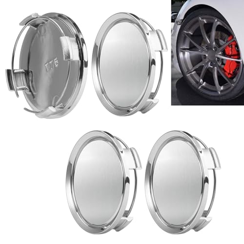 4 Cache-Moyeux de Roue OD 75 mm ID 69 mm, DIY Universel ABS Argenté Centre de Jante Capuchons, Cache Moyeu Seat Universals, Enjoliveurs pour la Décoration et...