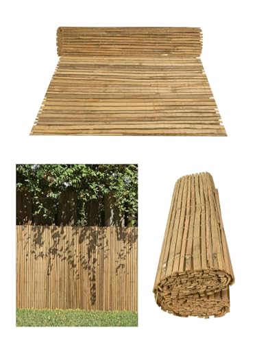Jardin202 - Cerramiento de Caña Partida de Importación – 95% Ocultación para Jardín y Terraza, Fácil Instalación, Medidas Disponibles 1x5m, | Rollo: 1 x 5 Metros -
