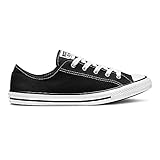 Schnürung mit Metallösen Converse Chuck Taylor All Star Dainty Low Ox Sneaker Damen schwarz/weiß, 10.5 US - 42.5 EU - 8 UK
