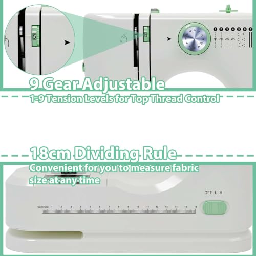 Stoigeld Sewing Machine for Beginners. | 32Pcs .Sewing Threads Kit,Portable Sewing Machine with 12 Built-in Stitches (Power supply not included) — view 4