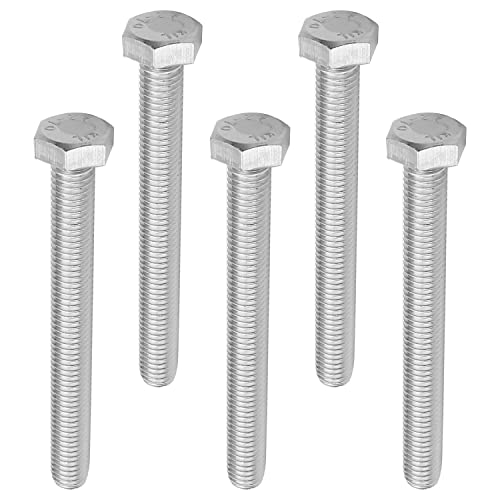 Image of Bettomshin 5Pcs M8 x 75mm Hex Bolts, 304 Stainless Steel 1.25mm Thread Pitch Fully Threaded Metric Hex Head Screw Bolts, Hexagon Screw Bolt, Hex Tap Bolts, Silver, A2-70 (Overall Size 80.3x13x13mm)