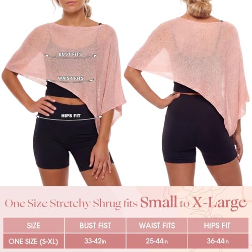 Image of Women Sheer Poncho Shrug Summer Sheer Blouse Top Lightweight Poncho Bolero for Evening Dress