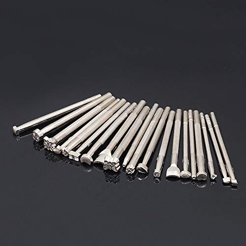 20 Pcs Leather Working Saddle Making Tools Craft Tool Leather Craft Stamp Kits, Leather Working Saddle Making Stamps Tools Set for Leathercraft Carving DIY Handmade Art
