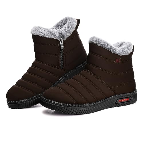 TEMOFON Womens Snow Boots Winter Warm Ankle Boots Waterproof Outdoor Fur Lined Shoes for Women