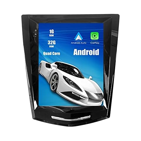 Kunfine Tesla Style Car CarPlay Android Auto Navigation Stereo GPS Radio Reverse Camera 9.7" IPS Touchscreen Headunit Tablet Media Player For Cadillac ATS XTS 2013-2018, if Applicable Quad Core 1G+32G Cover