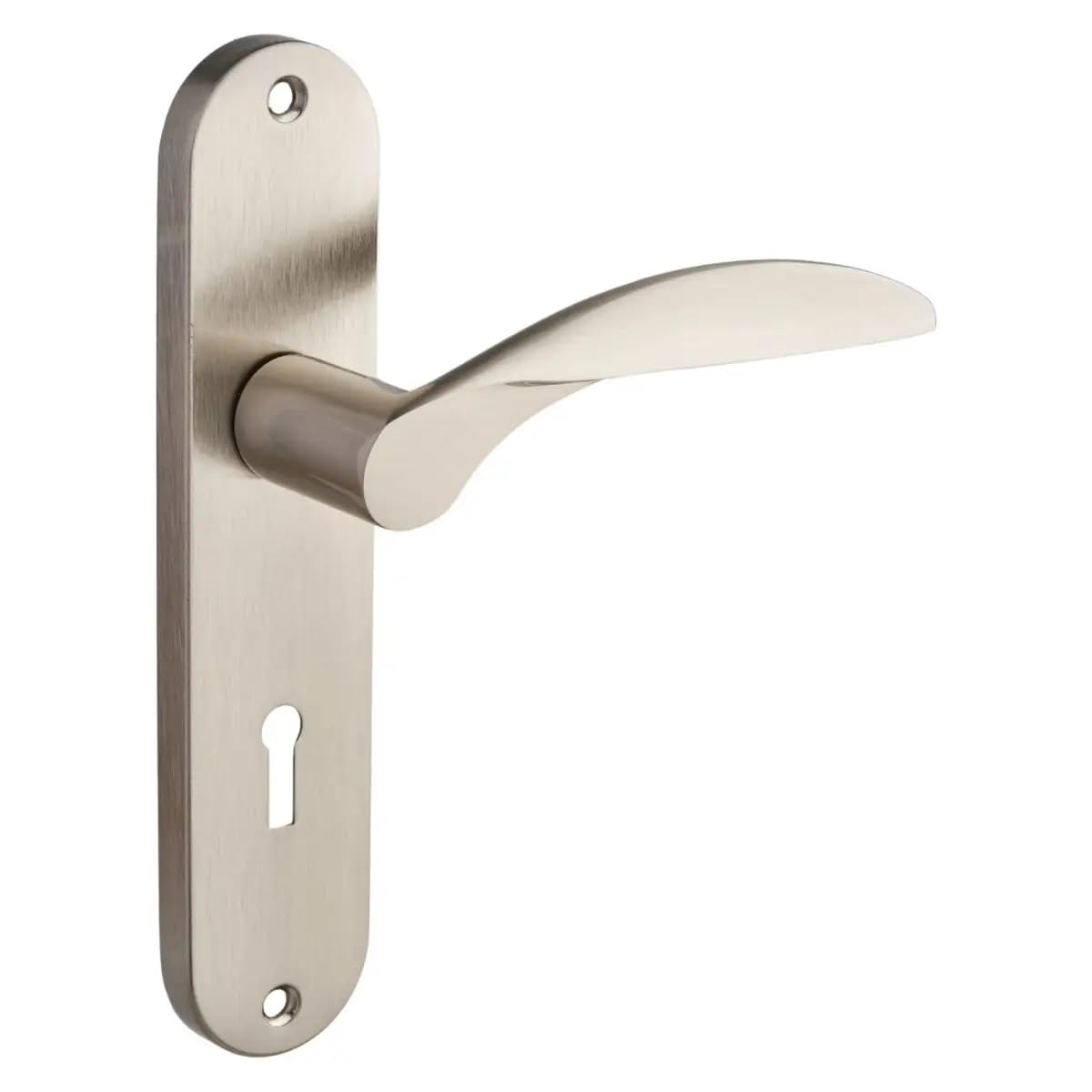 Designer Levers - Bordeaux Lever Lock Door Handle - Brushed Nickel - Internal - Pair
