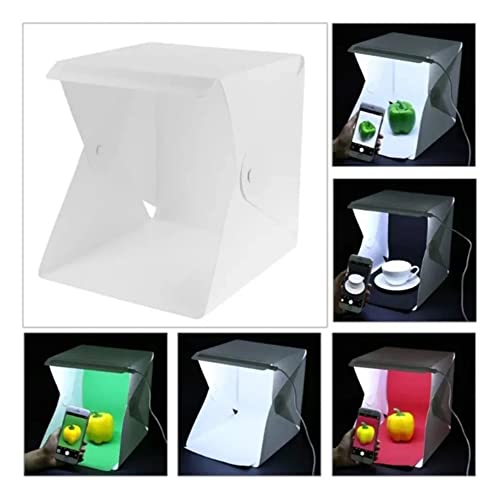 Mini Estudio Fotografico Com Iluminacao Compacto E Portatil 2 Fundos Caixa De Fotos 20x20 40 LEDS Id