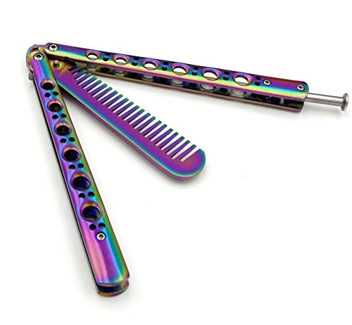 VVHOOY Practice Butterfly Knife Comb Trainer Spring Latch Trainer Balisong Knife Comb Tool with Sheath