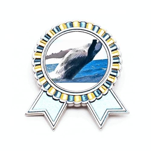 Broche baleine marine en métal M pour personnaliser un manteau en laine ou une veste en jean