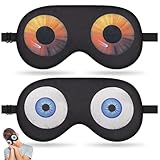 2 Pcs Blackout Silk Sleep Mask, Bloody Eyeballs Eye Mask for Sleeping with Adjustable Strap Kids Adult Children's Bedtime Blindfold for Travel/Nap/All Night Sleeping/Halloween Scary Parties
