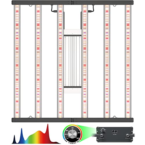 Hyphotonflux 2023 Pro-480 Led Grow Lights 4X4 Ft Full Spectrum With Uv Ir, Dimmable Daisy Chain Commercial Growing Lamp For Veg Bloom Flower, 6 Light Bar Samsung Diodes 3000K 5000K 660Nm 385Nm 730Nm #TOP26