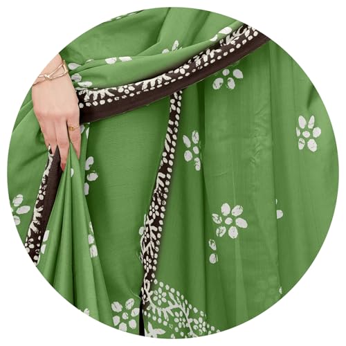 Image of MIRCHI FASHION Saree for Woman Chiffon Batik Printed | Lightweight Daily Wear Women's Office Sari with Blouse Piece (Available in 40 Colours)
