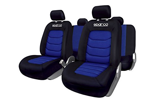 Sparco SPC1019AZ Set Coprisedili per Auto, 11 Pezzi, S-Line, Blu