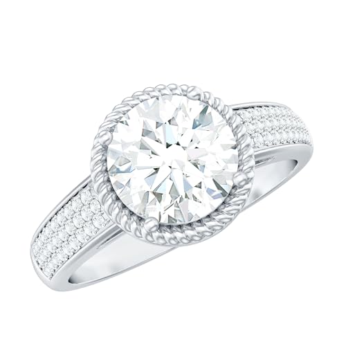 Certified Moissanite Soliatire Engagement Ring, D-Vs1 Quality, Round Moissanite Ring - Ready To Gift