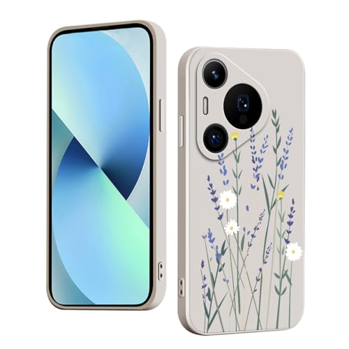 WOKEZ Silikonfodral för Huawei Pura 70 Pro med blommönster