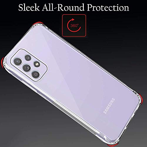 Image of TheGiftKart Back Cover Soft Case for Samsung Galaxy A52 / A52s 5G (Silicone | Complete Camera Protection | Inbuilt Dust Plugs | Anti-Slip Grip | Slim Profile | Transparent)