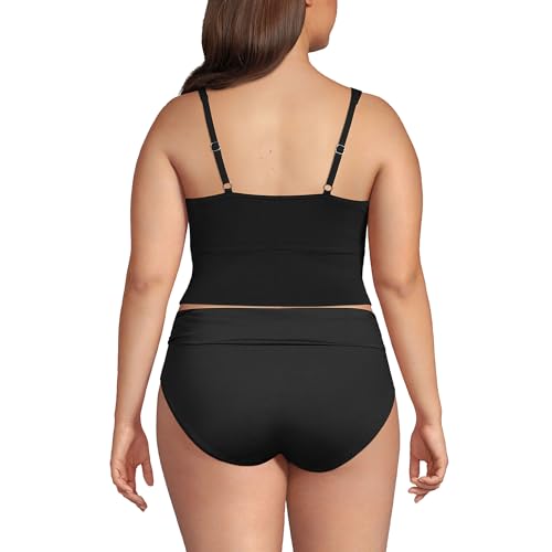 Lands' End Women's Plus Size DD-Cup V-Neck Wrap Midkini Top2