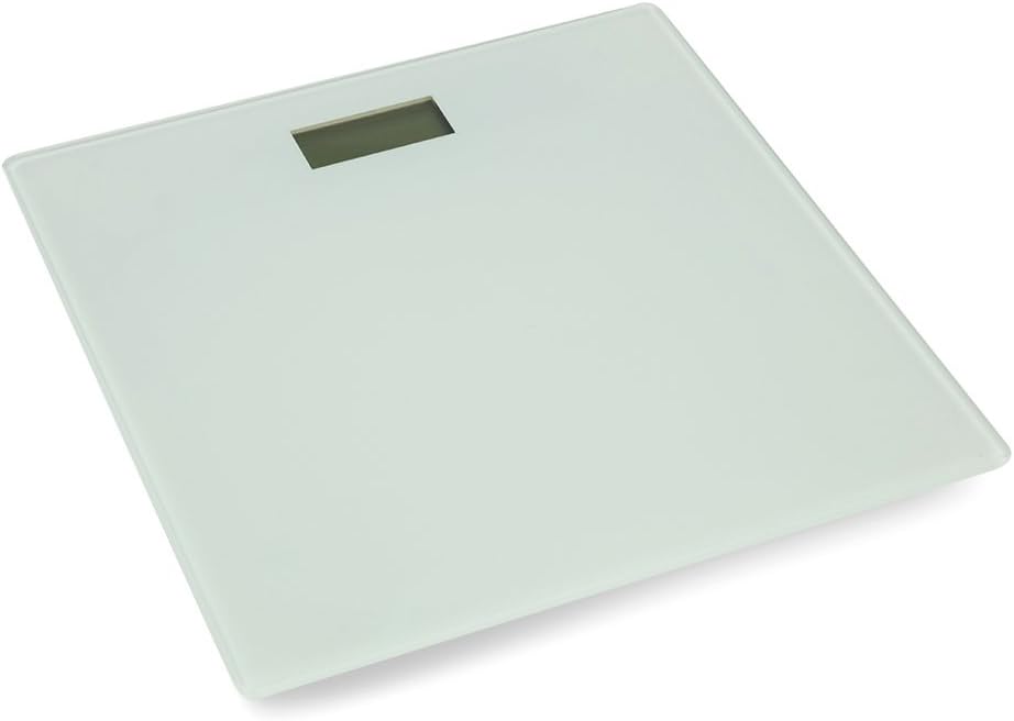LCD Display Digital Bathroom Scale (White), By Home Basics | Glass Scale for Body Weight | Sleek and Modern Weighing Machine for Body Weight