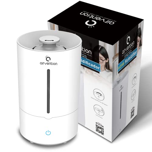 Airvention Ultraschall Luftbefeuchter, Humidifier, Raumbefeuchter gegen trockene Heizungsluft, 4L Kapazität, sehr leise, Befeuchter geeignet für Kinderzimmer, Schlafzimmer und Baby Cover