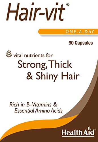 Hair VIT Hair Growth Supplement – 90 Capsules, Once Daily Formula with B-Complex Vitamins, Biotin, Amino Acids & Nutrients for Healthy, Strong, Fuller-Looking Hair in Men & Women