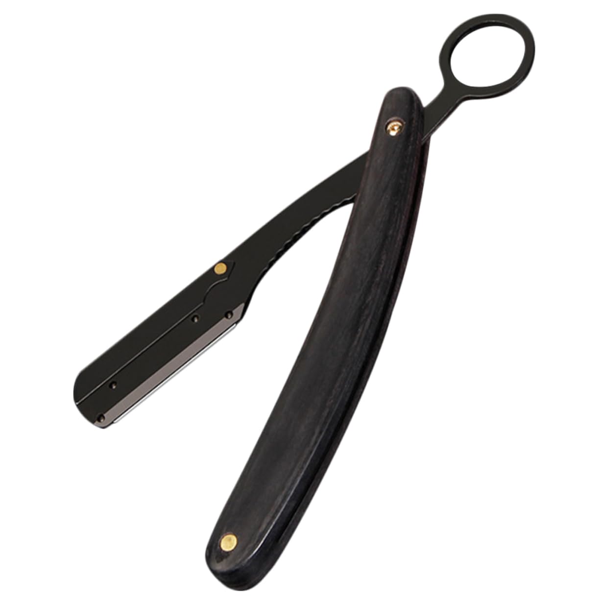 Gogogmee Beard Razor for Men Manual Shaving Razor Stainless Steel Folding Knife Holder Ring for Storage