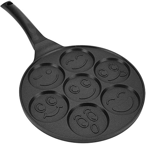 CASEWIND Smiley Pancake Pan Panqueque Antiadherente Bandeja para Hornear Azul-Smiley