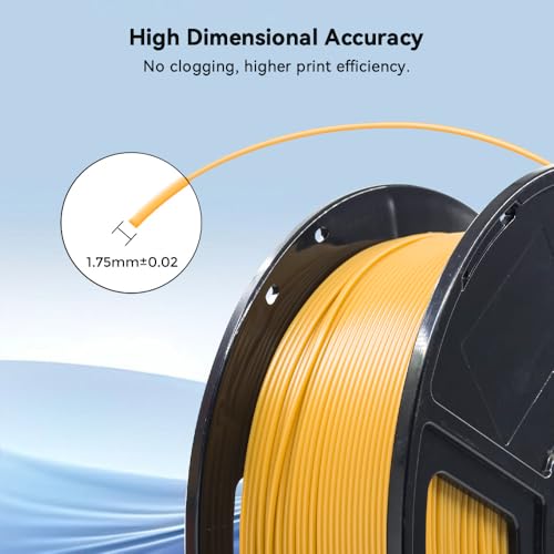 Image of FLASHFORGE 3D Printer Filament, PLA PRO Filament 1.75mm, 1KG Spool (2.2lbs), Dimensional Accuracy + /- 0.02mm for FDM 3D Printers, Better Tenacity & No Knotting (Gold)