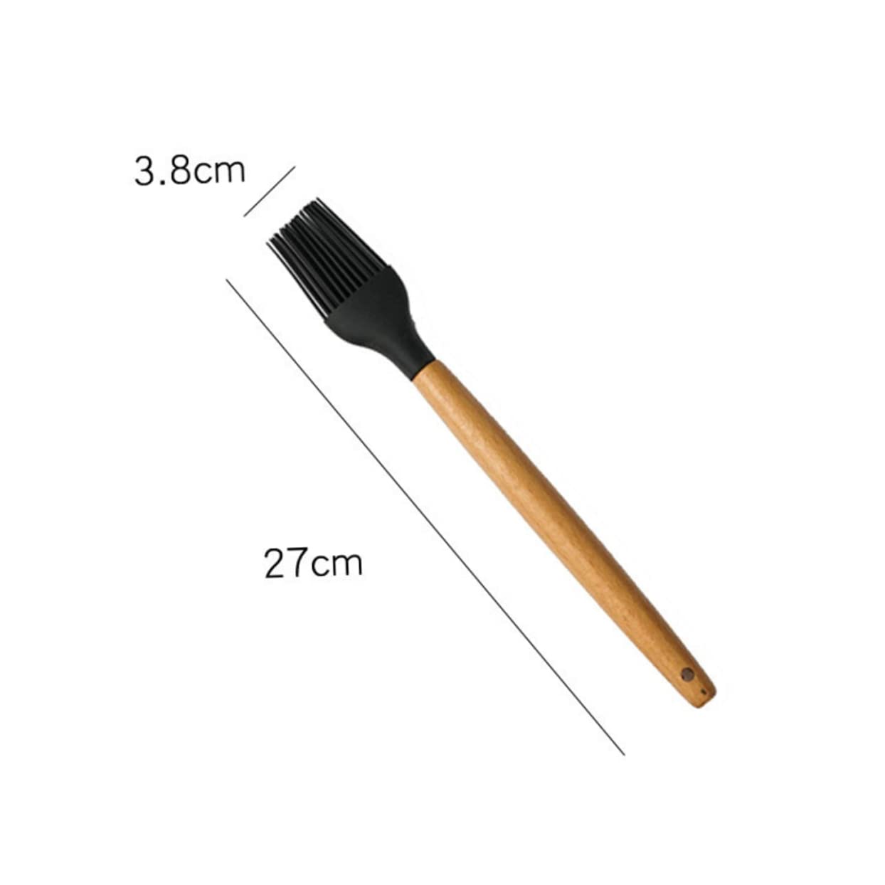 PRETYZOOM Silicone Basting Brush with Wood Handle Kitchen Baking Utensil for Oil Application Ergonomic Design Food Grade Silicone Bristles for Grilling and Baking Tasks