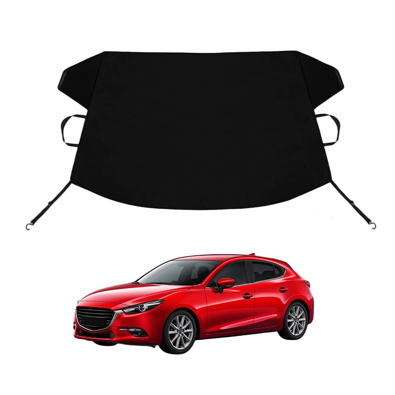 Image of Mazda3 Custom Windshield Cover for Ice and Snow for Ma-z-da Mazda3 Windshield Snow Cover 600D Shade Blocks Winter Frost Hail Protector Car Accessories