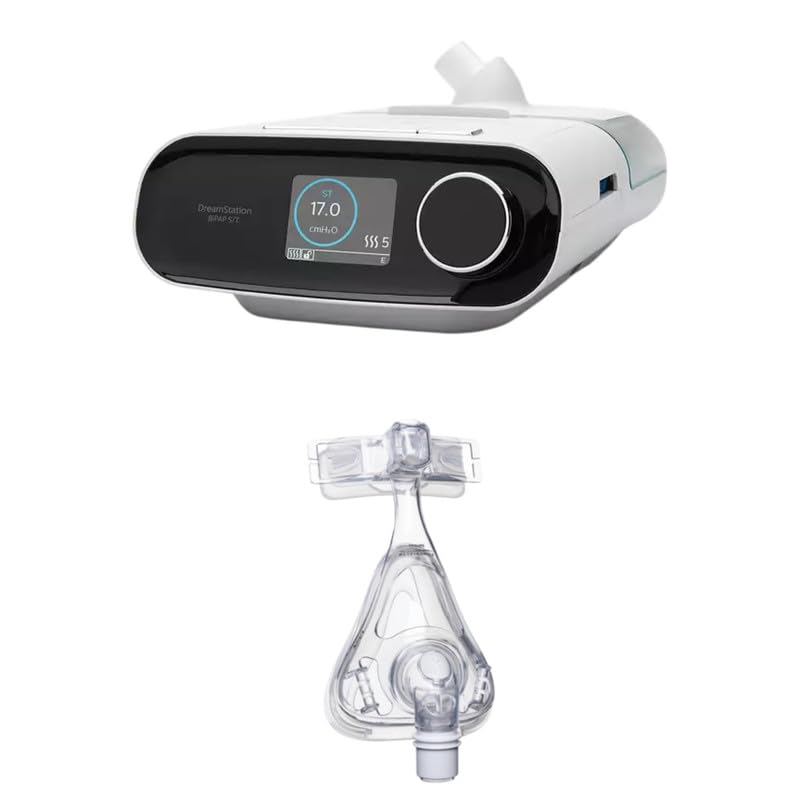 Image of DreamStation BiPAP Pro | Sleep Apnea & Snoring Device + Amara Full-Face Mask, Large Size, with Reduced Size Frame and Headgear | Online Demonstration & Installation