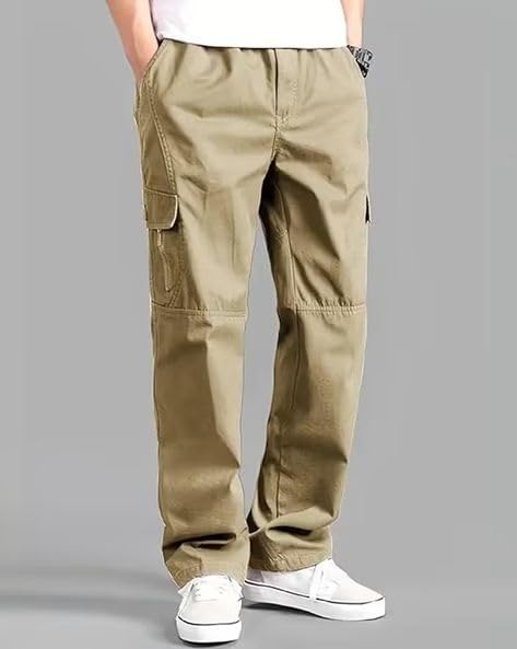 Image of Vikita Enterprise Men's Relaxed Fit Cotton Cargo Pant with Full Length and Zipper Closure Type | Mens Cargo Pants with Pocket
