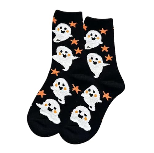 Funny Halloween Socks Womens Fleece Cute Pumpkin Ghost Bat Pattern Socks - image 6