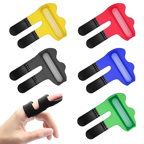 Kiaxffy 5 Stück Fingerschienen Fingerschutz Schnappfinger Schiene Verstellbare Fingerstütze Fingerbandage für Gebrochene Verstauchte Arthritis Sehnenentzündung und Geschwollene Finger
