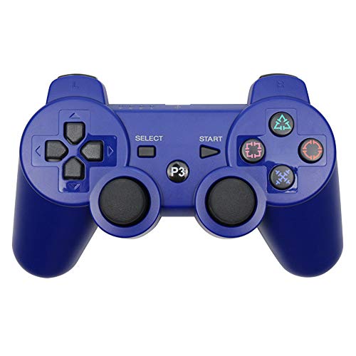 Hanbaili 2.4G Controlador de juego inalámbrico, controlador PS2, mando de juego, doble golpe, botón de copo de nieve, 1 espada universal, Wireless Controller para mando PS2, color azul