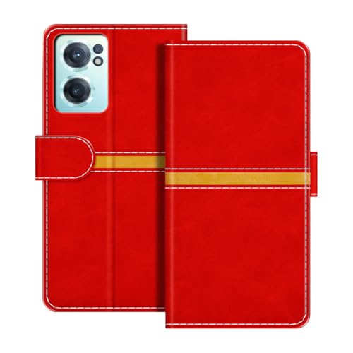 ESACMOT ���U�[�E�H���b�g�P�[�X Oneplus Nord CE 2 5G �Ƃ̌݊������� ���X�g���C�v�f�U�C�� �J�[�h���[�t�� �}�O�l�b�g���蒠�^�J�o�[ (���b�h)