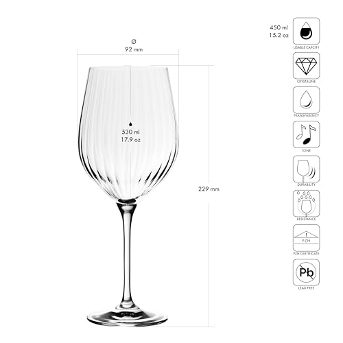 Krosno-Wine-Glasses-Textured-Optic-Effect-Set-of-4-152-oz-Harmony-Lumi-Collection-Elegant-Glassware-Red-and-White-Wine-Crystal-Clear-Modern-Design-Dishwasher-Safe-Made-in-Europe Krosno Wine Glasses Textured Optic Effect Set of 4 152 oz Harmony Lumi Collection Elegant Glassware Red and White Wine Crystal Clear Modern Design Dishwasher Safe Made in Europe